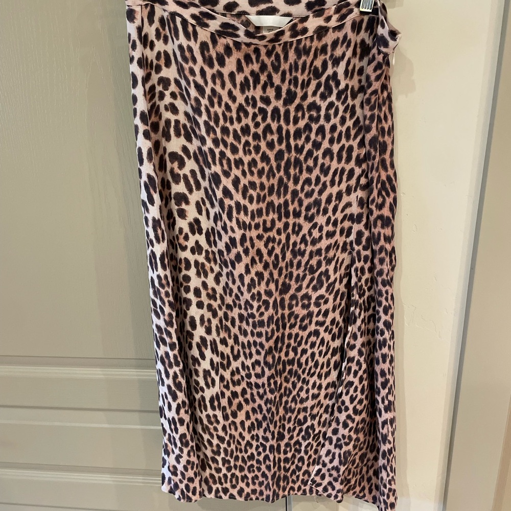 H&M Animal Print Midi Skirt - Brown and Black